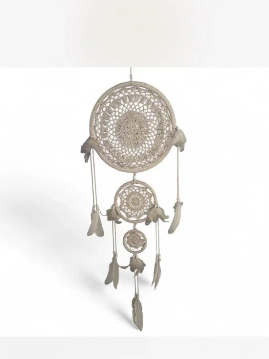 Neutral Crochet Dreamcatcher Wall Hanging Tapestry
