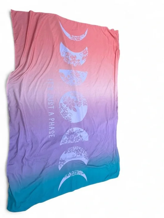 Ombré Moon Phases Tapestry- Coral to Teal