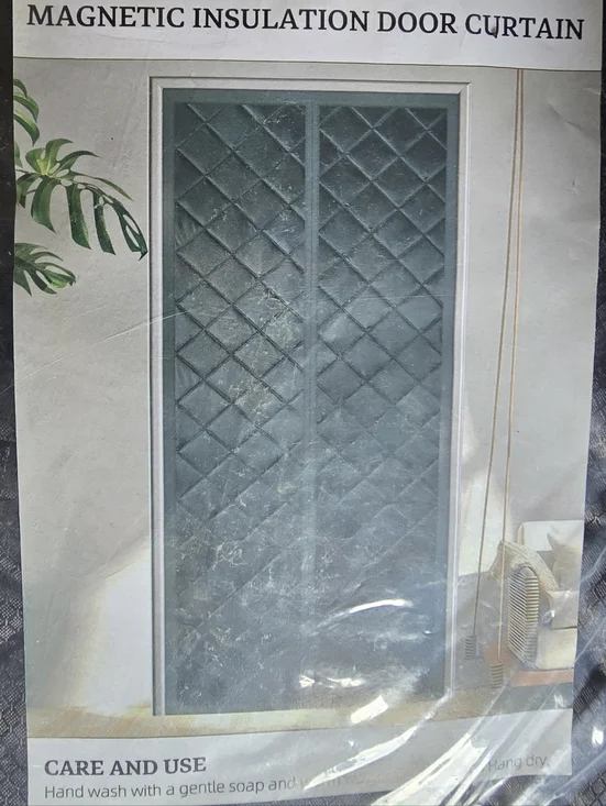 Magnetic Insulation Door Curtain - Gray