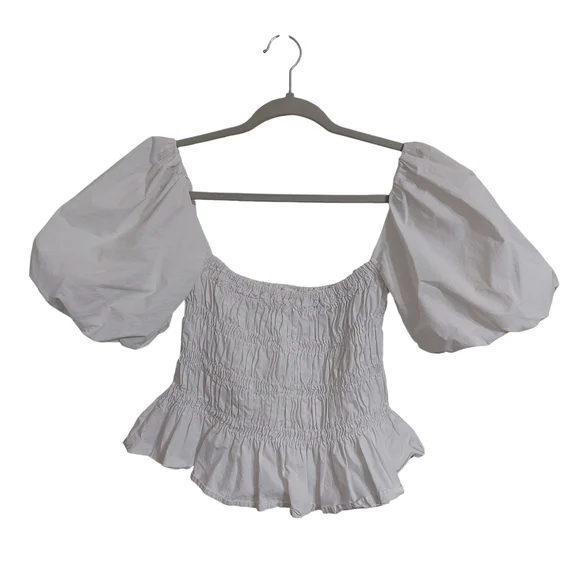 Astr White Puff Sleeve Blouse