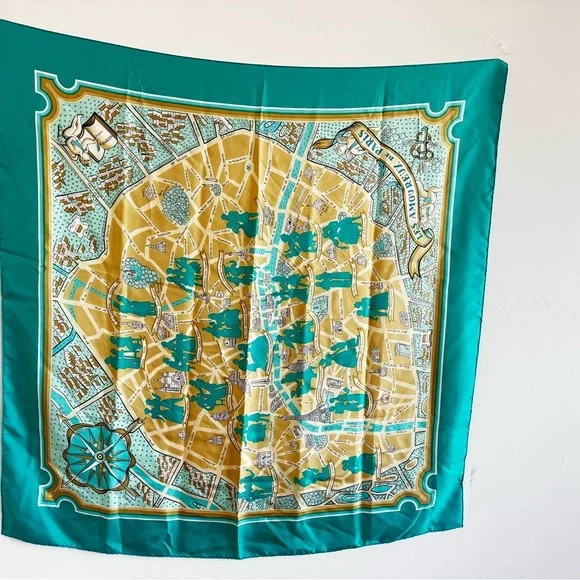 Vintage Hermès Les Amoureux de Paris Silk Scarf With Box