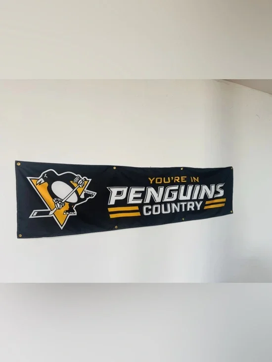 Pittsburgh Penguins Large 2x8 ft Foot Banner Flag You’re In Penguins Country