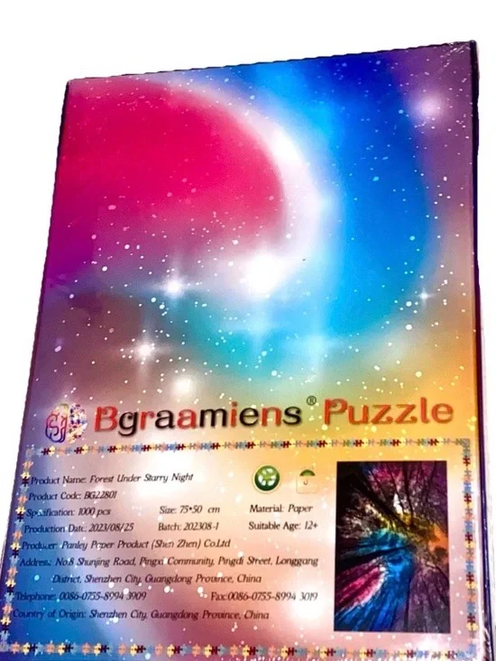 Forest Under Starry Night Puzzle Bgraamiens 1000-Piece Puzzle