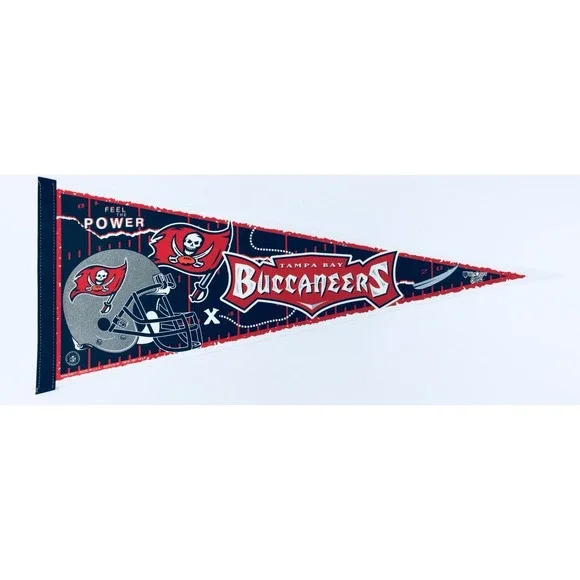 RARE Vintage 1997‎ Wincraft Tampa Bay Buccaneers NFL Pennant Flag Banner 29 1/2
