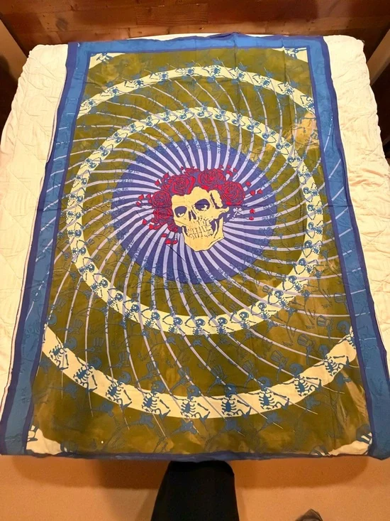 Grateful Deaf Skull and Roses Tapestry