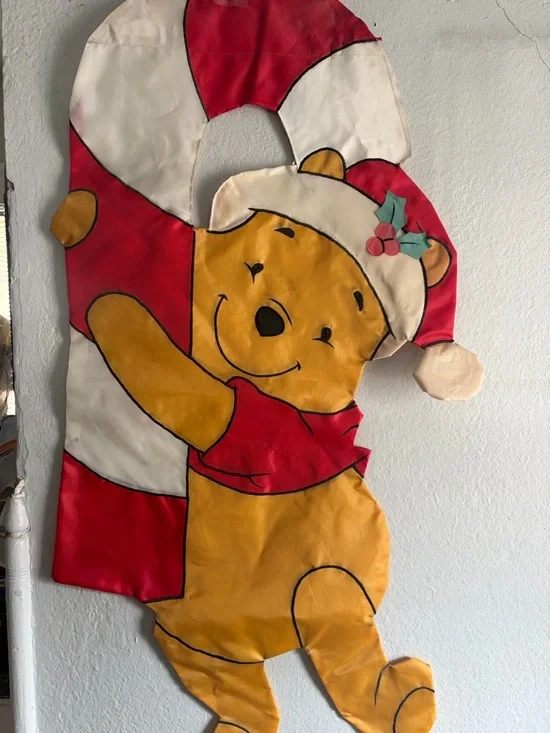 Winnie the Pooh Holiday Wall Hanging - Red, Cream, Yellow