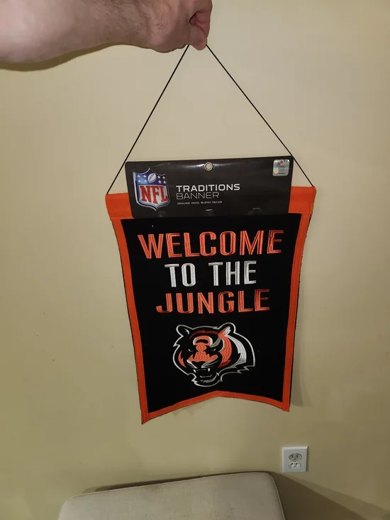 NFL Cincinnati Bengals Welcome Banner - Black & Orange