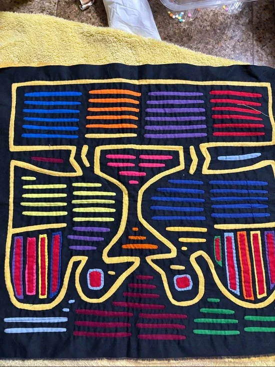 Colorful Abstract Tribal Wall Hanging - Multicolor