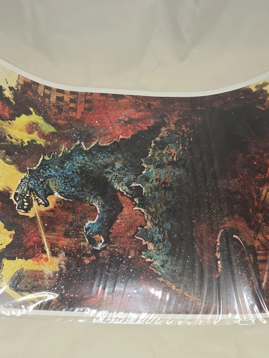 Godzilla Wall Art Print - Blue and Red Poster