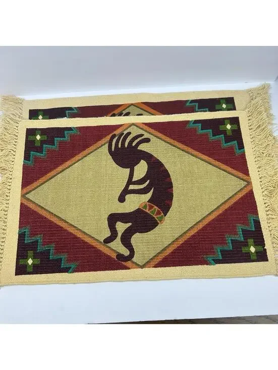 VTG Kokopelli Placemat with Design Southwestern Dinner Table Decor Set Of2 13x19