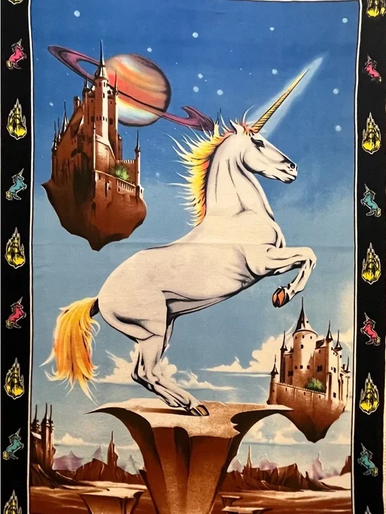 Unicorn Fantasy Tapestry Wall Hanging Y2K Dreamcore Cottagecore Decor