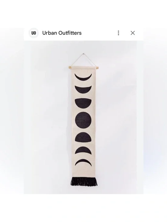 Urban Outfitters Black and Cream Moon Phase Tapestry
