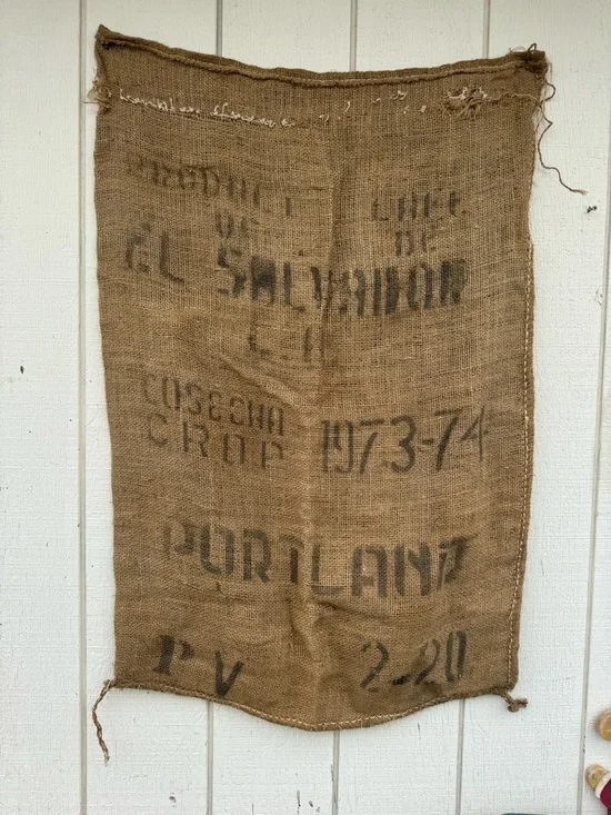 Large El Salvador Coffee Burlap Sack - 24”x3’3”