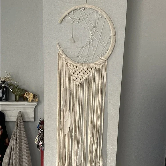 Bohemian style Macrame Moon wall hanging