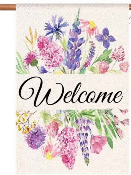 Welcome Flag Double Sided Farmhouse Flag Home & Yard Hanging Patio Flag Lawn Dec