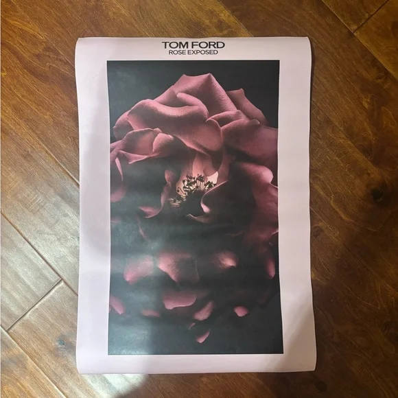 Tom Ford Pink and Black Floral Wall Art 15 inches wide by 23 inches long