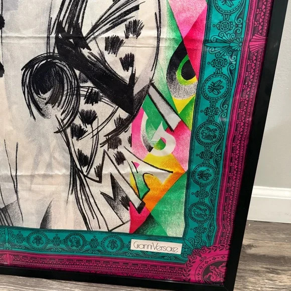 Authentic vintage Gianni Versace framed lux art