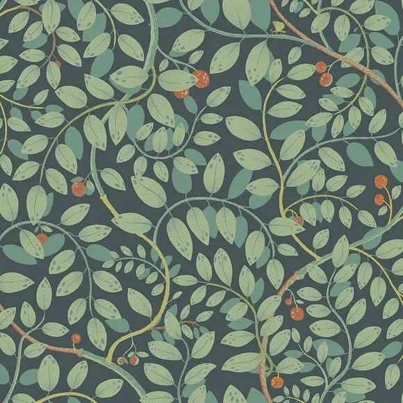 A Street Prints Kirke Turquoise Leafy Vines Wallpaper Lina II 65105 Midbec