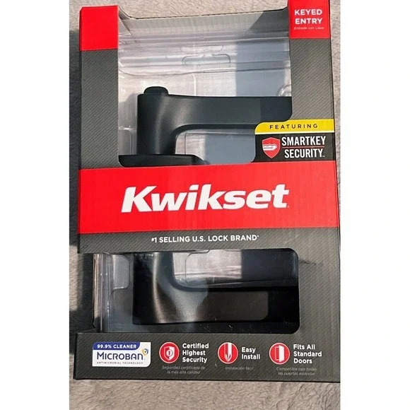 Kwikset Tripoli‎ Matte Black Exterior Keyed Entry Door Handle Smart Key