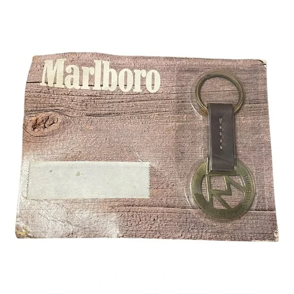 Marlboro Brand Rafter M brass keyring key chain keychain 3.25