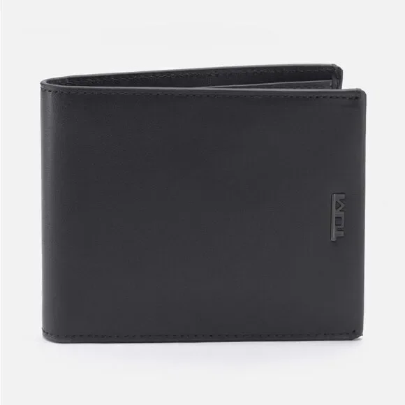 TUMI 299989 Nassau Double Billfold Wallet ID 4 Card Pockets RFID Lock Black