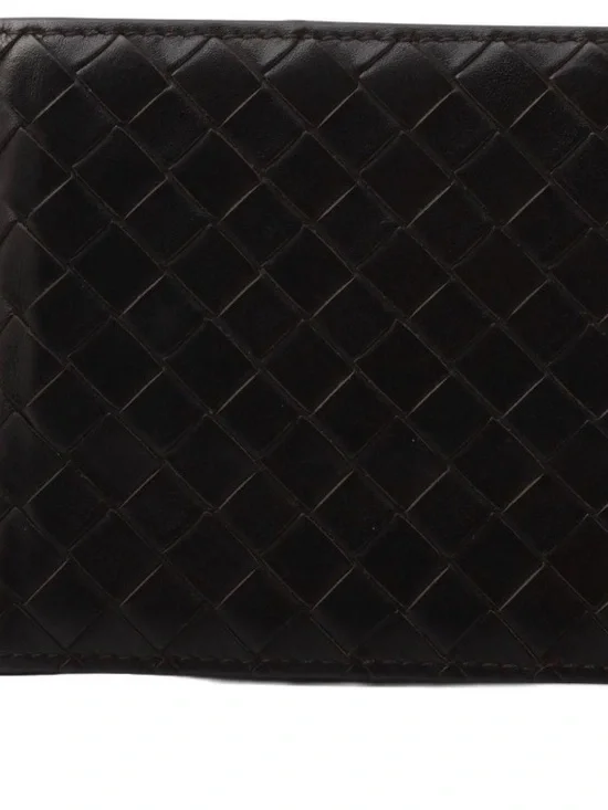 Bottega Veneta Black Intrecciato Leather Wallet