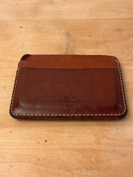 Woolly PDX. OR USA Handmade Leather Card Wallet