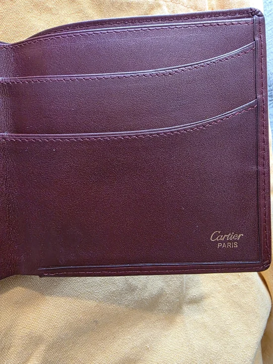 Cartier Paris Burgundy Leather Card Holder