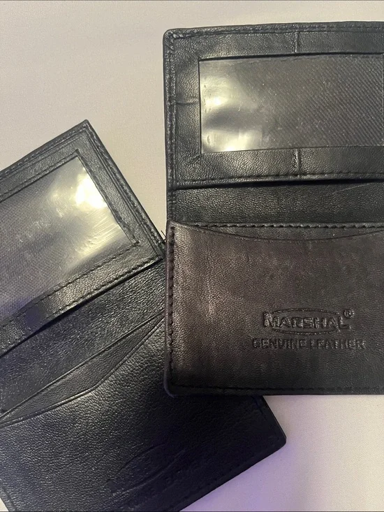 2 Marshall Black Genuine Leather Men’s Card Holders Excellent Used Condition.