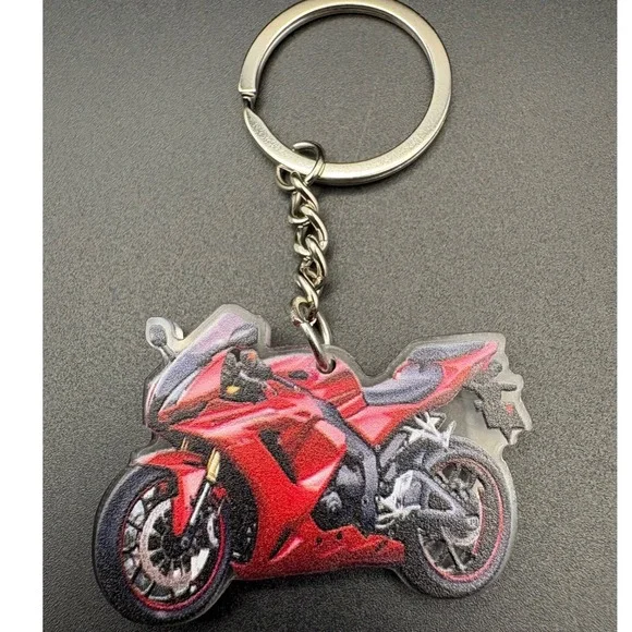 Red Sport Motorcycle Keychain Bike Bike Charm Keyring For Men‎ Women
