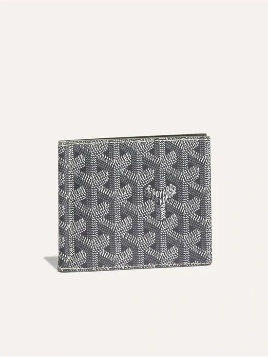 Goyard Gray & White Signature Card Holder Wallet