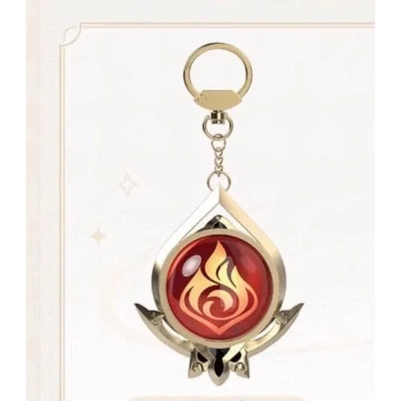 Genshin impact glass orange keychain new