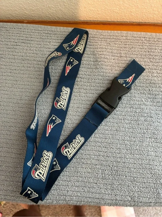 New England Patriots Navy Logo Lanyard