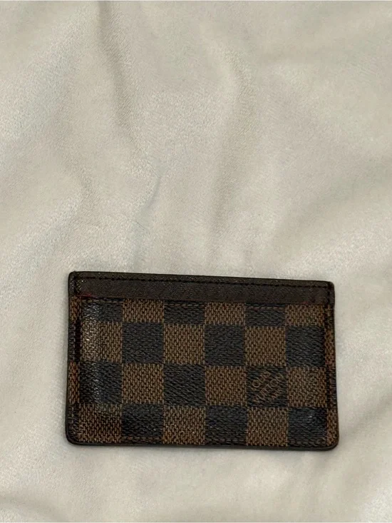 *** AUTHENTIC Louis Vuitton Damier Ebene Slim Card Holder - Brown & Dark Brown