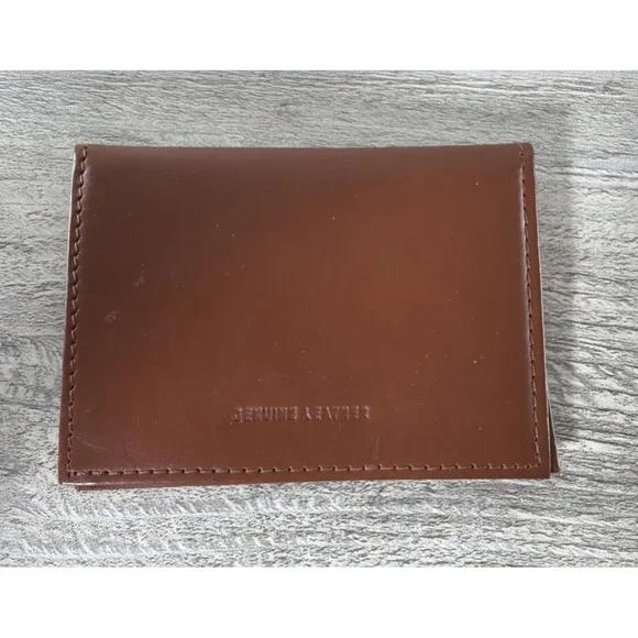 Slim Thin Genuine Leather 2 ID Window Mini Wallet Holder Bifold Driver's License