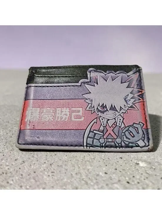 Anime Wallet Card Holder 4x3 – Katsuki Bakugo Design – Heavy Wear – Read