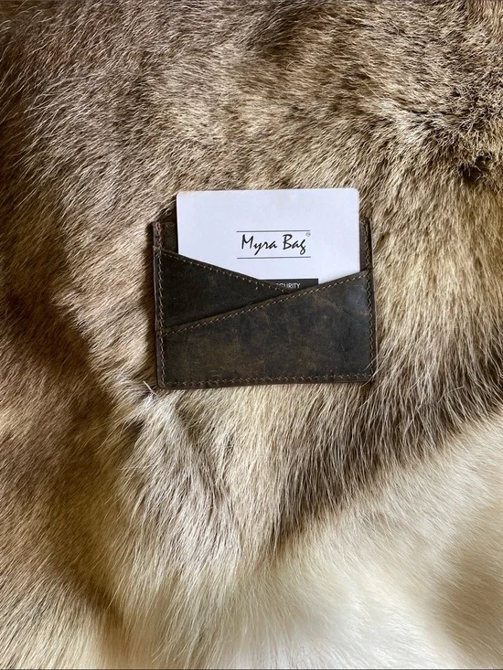 Myra Bag Vintage Brown Leather Card Sleeve