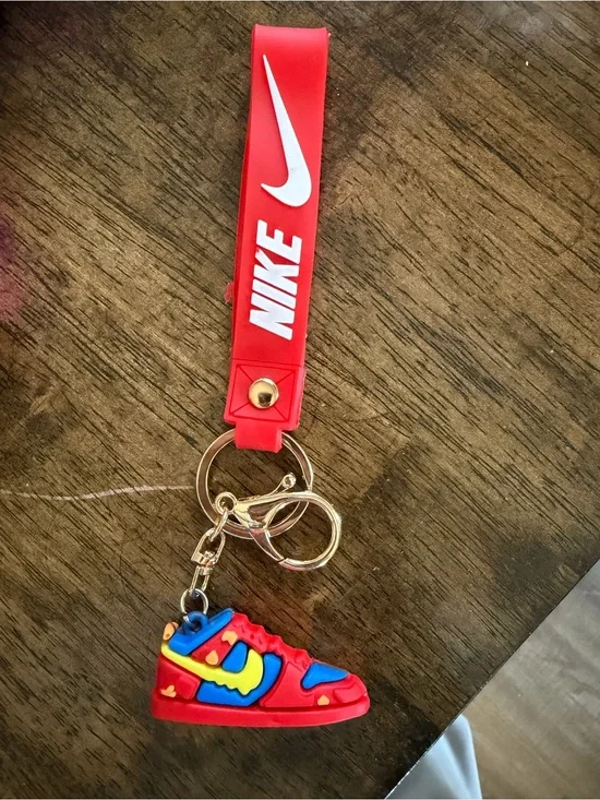 Nike Red Swoosh Keychain with Sneaker Charm
