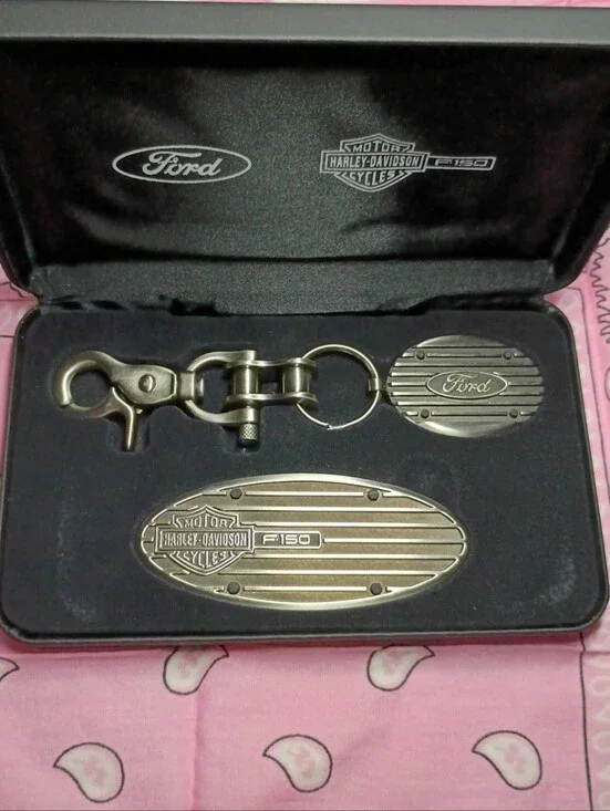 Harley-Davidson Motorcycles/Ford F-150 Dash Emblem and Keychain Set
