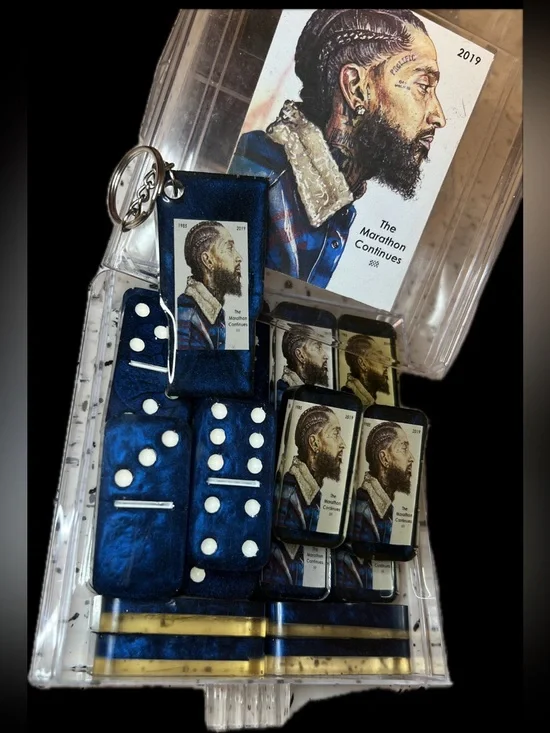 Customized 1 Of 1 Domino Set-Nipsey Hustle “The Marathon Continues 🏁1985-2019