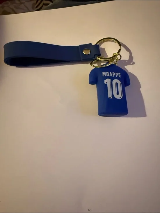 Mbappé #10 Blue Jersey Keychain with Strap