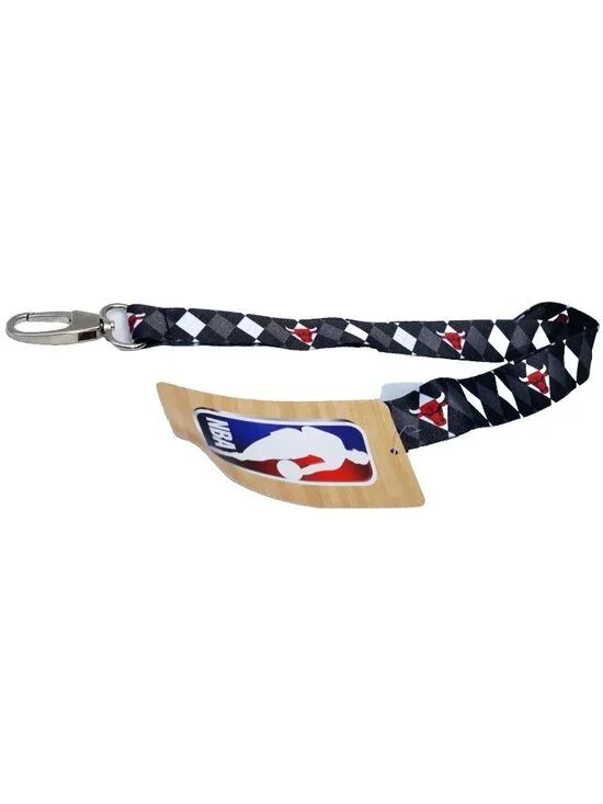 Chicago Bulls Lanyard Keychain Argyle Reversible With Clip NBA New