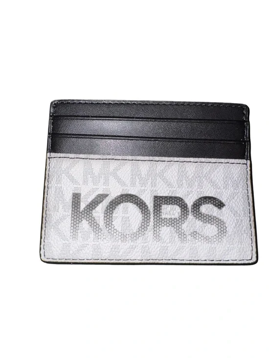 Michael Kors White and Black Logo Card Holder