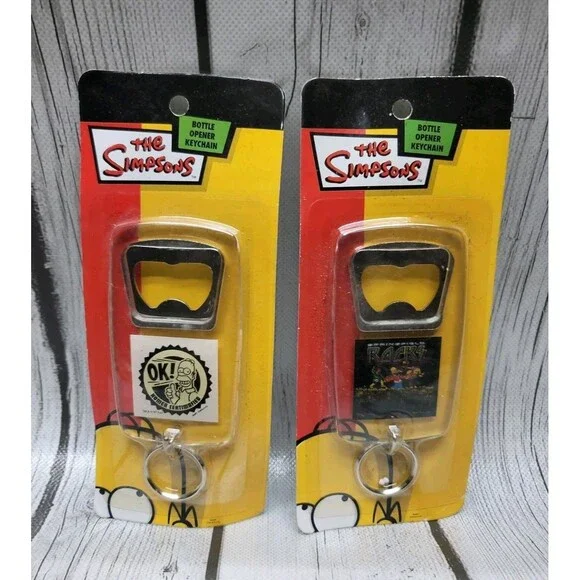 The Simpsons Bottle Opener Keychain Homer Vintage 2007 Homer Lot Of 2 New