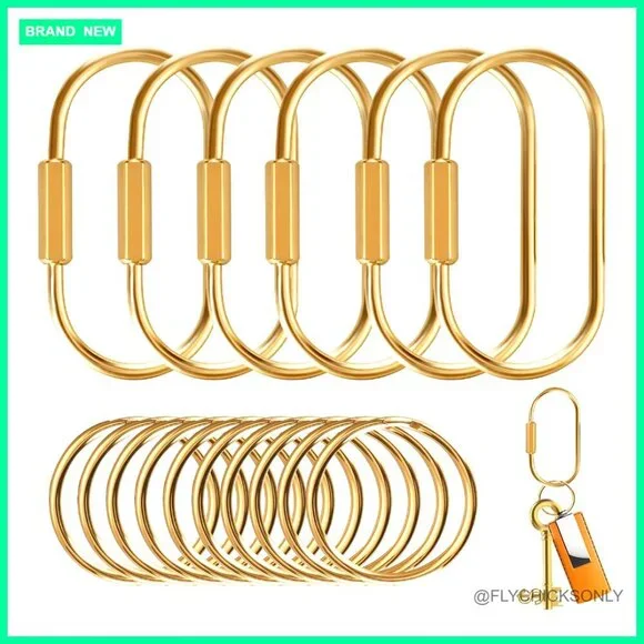 Brass Key Ring Organizer Set with Secure Screw Locking, 16 Pieces