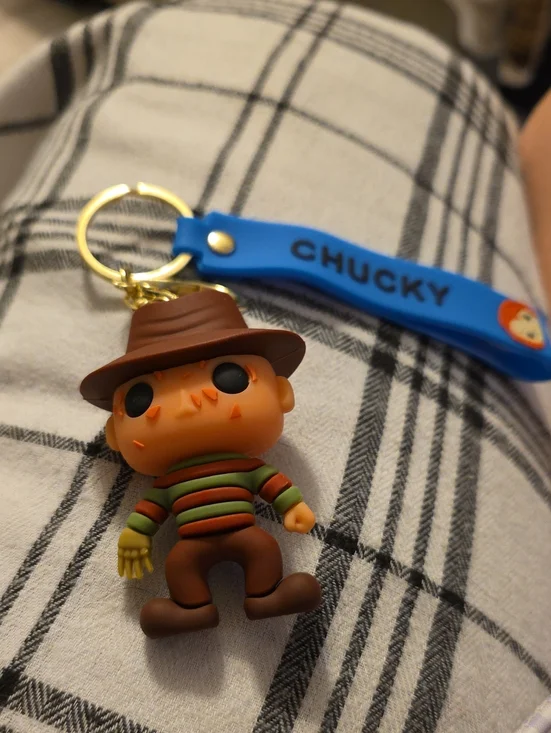 Chucky Keychain with Blue Name Tag