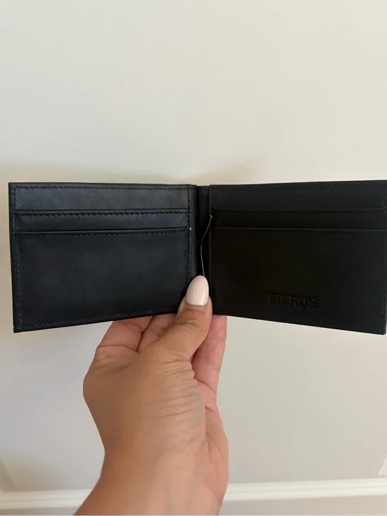 Men's Black Leather Card & Key Wallet by Pieros
