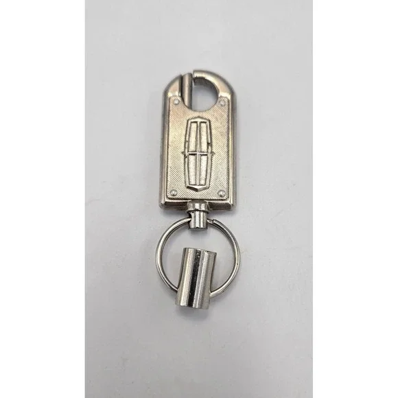 Vtg LINCOLN Logo Key Chain Fob Lost Mail Return Ring Lathrup Village Michigan US