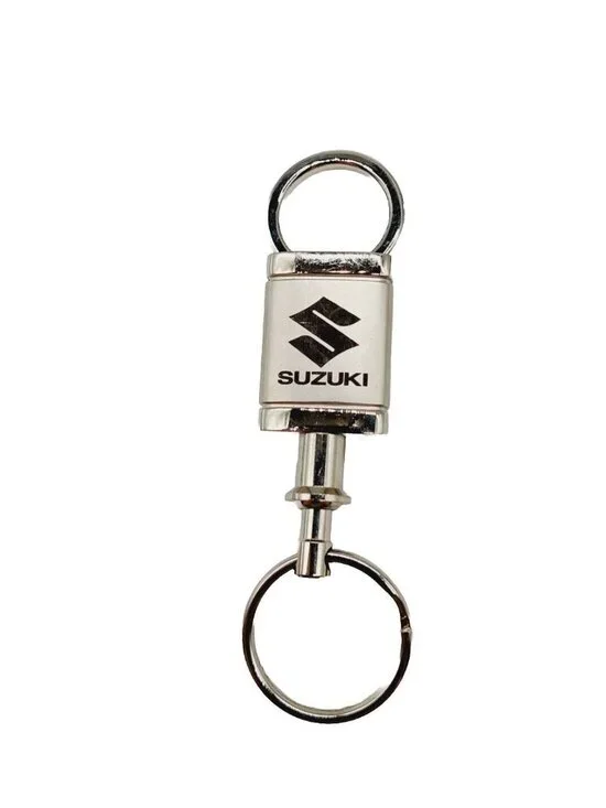 Suzuki Keychain Sliver Tone Automobile Advertising Logo