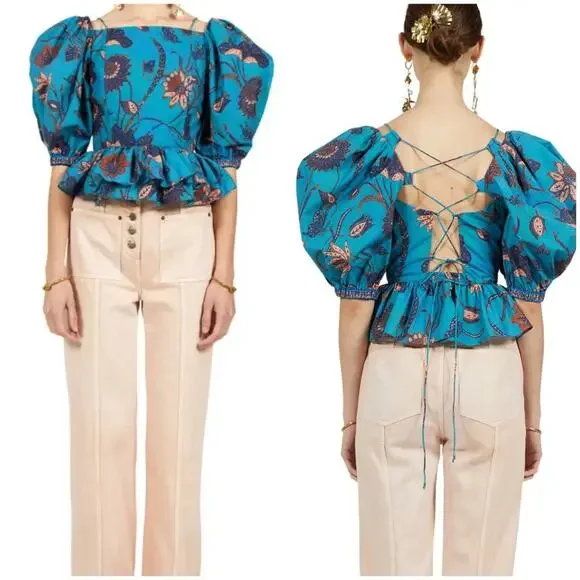 Ulla Johnson Carlotta Blouse Lagoon